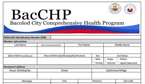 bacchp form|️Bacolod Comprehensive Health Program (BacCHP) .